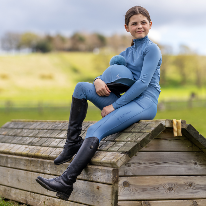 LeMieux Young Rider Pull On Breeches in Ice Blue-1